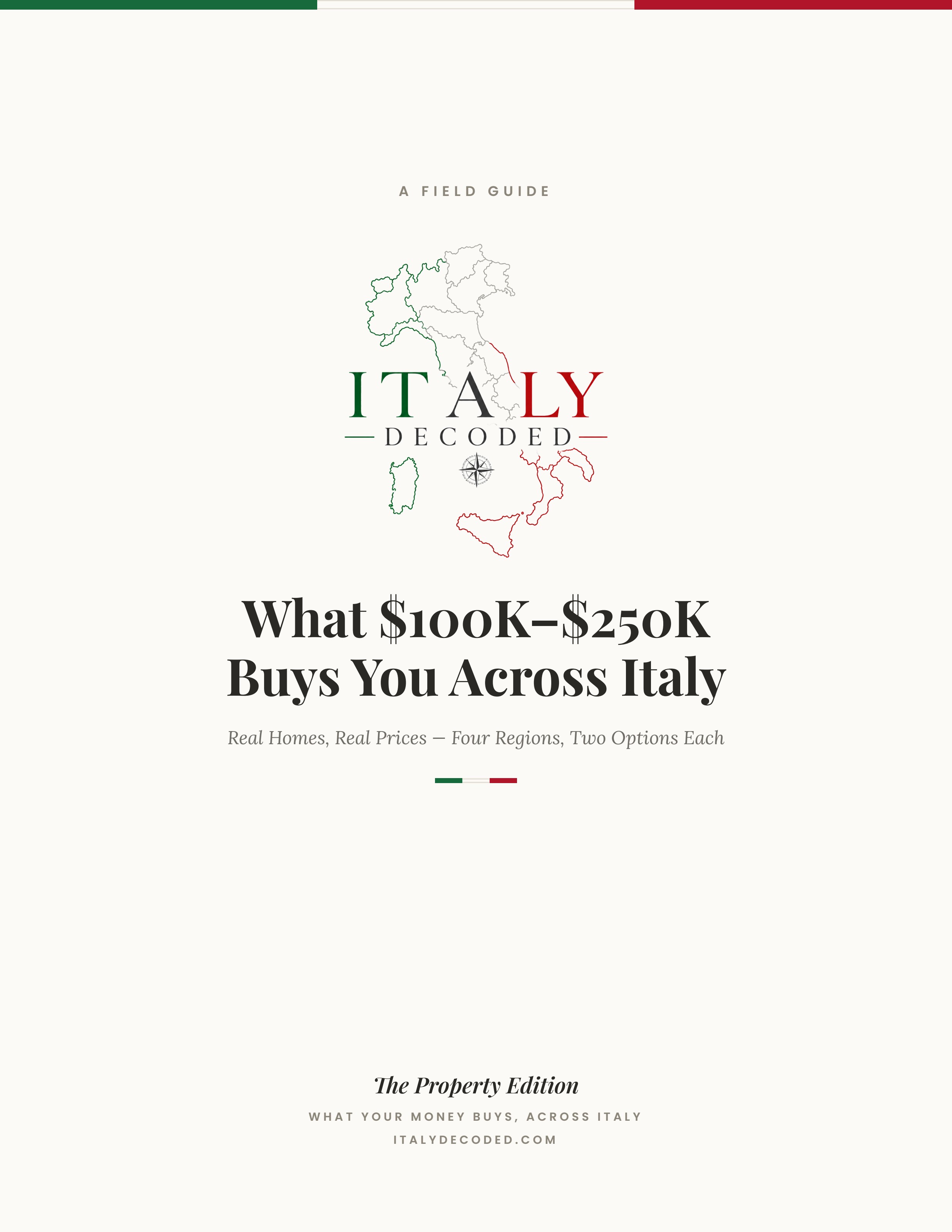 What $100K–$250K Buys You Across Italy cover